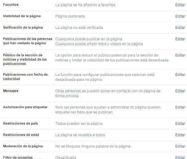páginas de Facebook